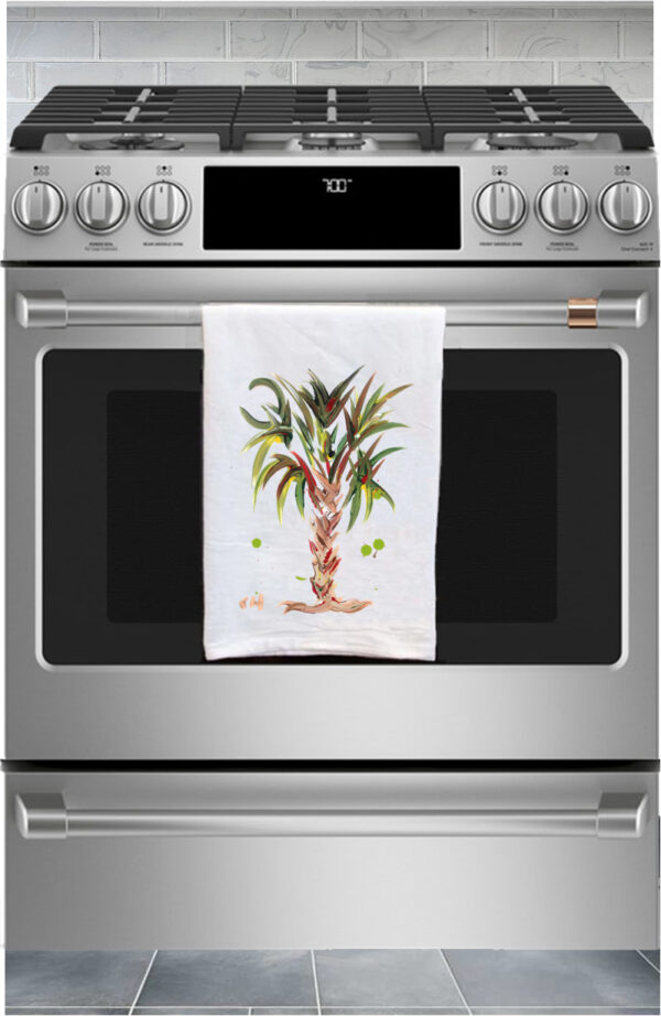 Green Delight Flour Sack Towel on Oven